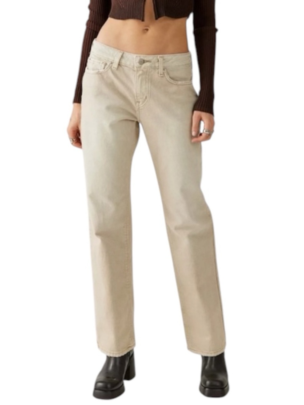 BDG Urban Outfitters Cowgirl Jean Size 32 100% Cotton Low Mid Rise Cream